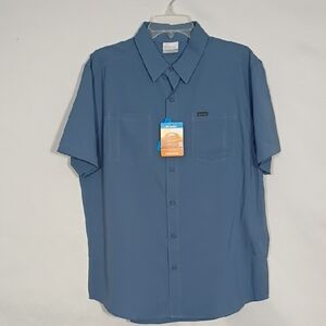 NWT Columbia Men's Bluestone Red Eagle Lake Short Sleeve Regular Fit Men Sz Med